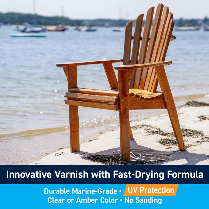 TotalBoat Halcyon Water-Based Marine Varnish | Fast-Drying Polyurethane Wood Finish for Boats, Outdoor Furniture, and Woodworking | Clear Satin, Quart - Image 2
